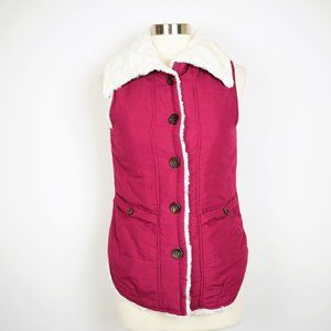 RED CAMEL Maroon purple fleece lined vest jacket